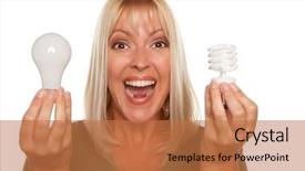  Presentation with light bulbs - Amazing presentation theme having bulbs isolated on a white backdrop and a coral colored foreground