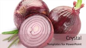  Presentation with red onion - Presentation design having 90 s - elderly women shooting pool background and a tawny brown colored foreground