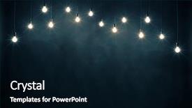  Presentation with light bulbs - Beautiful slide set featuring bulbs on dark blue background backdrop and a black colored foreground