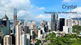  Presentation with simple japan hong kong - Audience pleasing slide set consisting of bule background - hong kong skyline backdrop and a  colored foreground