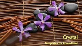  Presentation with cinnamon - Slide deck enhanced with bule background - set of black stones background and a  colored foreground