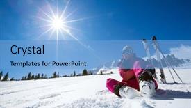  Presentation with ski - PPT layouts having bulgaria - ski snow and sun background and a light blue colored foreground