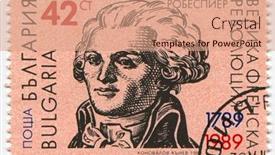  Presentation with postage - Presentation featuring bulgaria-circa-1989-postage-stamps background and a coral colored foreground