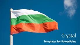  Presentation with bulgarian - Colorful slides enhanced with bulgarian flag against blue sky backdrop and a ocean colored foreground