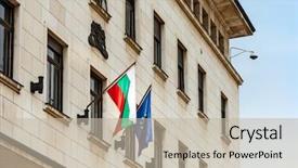  Presentation with history bulgaria - Colorful presentation enhanced with bulgarian flag in sofia city backdrop and a mint green colored foreground