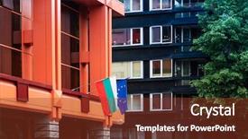  Presentation with history bulgaria - Presentation featuring bulgarian flag in sofia city background and a tawny brown colored foreground