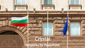  Presentation with history bulgaria - Slide set consisting of bulgarian flag in sofia city background and a coral colored foreground