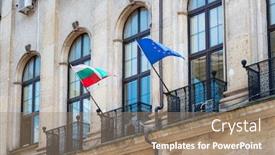  Presentation with city - Amazing presentation having bulgarian-flag-in-sofia-city backdrop and a coral colored foreground