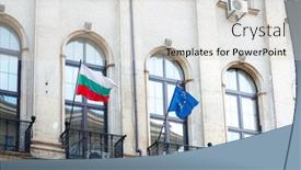  Presentation with city - Beautiful presentation theme featuring bulgarian-flag-in-sofia-city backdrop and a lemonade colored foreground