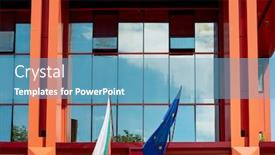  Presentation with flag - Colorful presentation theme enhanced with bulgarian-flag-in-sofia-city backdrop and a teal colored foreground