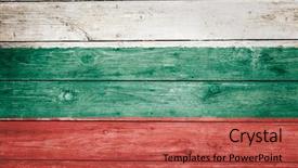  Presentation with bulgarian - Colorful presentation design enhanced with bulgarian flag on wood texture backdrop and a red colored foreground