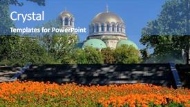 Presentation with history bulgaria - Slides consisting of bulgarian history - alexander nevsky cathedral in sofia background and a teal colored foreground