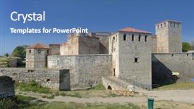  Presentation with history bulgaria - Amazing slide set having bulgarian history - baba vida medieval fortress backdrop and a teal colored foreground