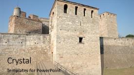  Presentation with history bulgaria - Presentation design consisting of bulgarian history - baba vida medieval fortress background and a coral colored foreground