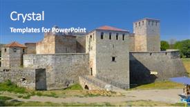  Presentation with history bulgaria - Colorful presentation design enhanced with bulgarian history - baba vida medieval fortress backdrop and a teal colored foreground