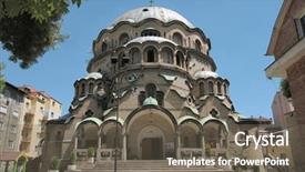  Presentation with history bulgaria - Colorful PPT theme enhanced with bulgarian history - church of st paraskeva backdrop and a gray colored foreground