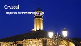  Presentation with church history - PPT theme consisting of bulgarian history - night view of st archangel background and a  colored foreground