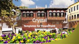  Presentation with bulgarian history - Colorful PPT theme enhanced with bulgarian history - old plovdiv houses backdrop and a  colored foreground