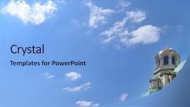  Presentation with bulgarian history - Colorful PPT theme enhanced with bulgarian history - orthodox cathedral against sky golden backdrop and a light blue colored foreground