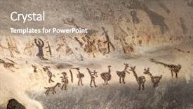  Presentation with history bulgaria - Slide deck featuring bulgarian history - prehistoric wall paintings of magura background and a coral colored foreground