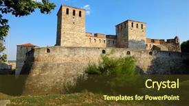  Presentation with history bulgaria - PPT theme having bulgarian history - towers of baba vida medieval background and a tawny brown colored foreground