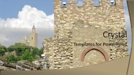  Presentation with history bulgaria - Presentation design consisting of bulgarian history - tsarevets fortress and patriarch church background and a coral colored foreground