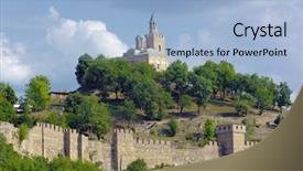  Presentation with history bulgaria - Slide set consisting of bulgarian history - tsarevets hill and the patriarchal background and a light blue colored foreground