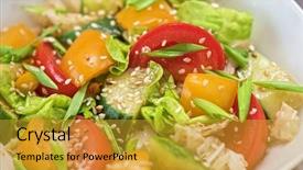  Presentation with bulgarian - PPT layouts enhanced with bulgarian salad from pepper cucumbers background and a gold colored foreground
