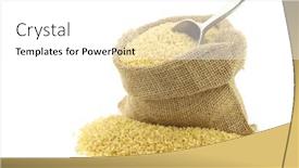  Presentation with couscous - Presentation theme featuring bulgur-couscous-in-a-burlap background and a white colored foreground