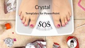  Presentation with bulimia - Beautiful theme featuring bulimia - feet on bathroom scale backdrop and a lemonade colored foreground