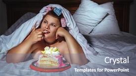  Presentation with bulimia - PPT layouts featuring bulimia - portrait of beautiful plus size background and a gray colored foreground