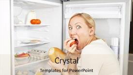  Presentation with bulimia - Colorful theme enhanced with bulimia - woman greedy eats meal backdrop and a lemonade colored foreground