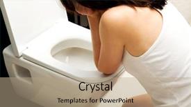  Presentation with bulimia - Audience pleasing PPT theme consisting of bulimia - woman vomiting in toilet backdrop and a coral colored foreground
