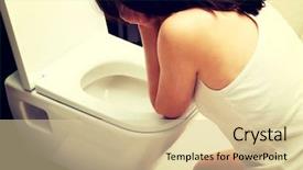  Presentation with vomiting - PPT layouts consisting of bulimia - woman vomiting in toilet background and a lemonade colored foreground
