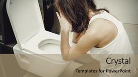  Presentation with vomiting - Slides featuring bulimia - woman vomiting in toilet background and a coral colored foreground