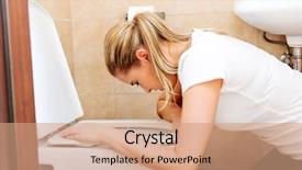  Presentation with bulimia - Audience pleasing PPT layouts consisting of bulimia - young woman voimiting backdrop and a coral colored foreground