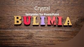  Presentation with bulimia - Colorful slide deck enhanced with bulimia-word-on-a-wood backdrop and a violet colored foreground