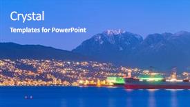  Presentation with bulk carrier - Presentation theme featuring bulk carrier - freighters stop at the bay background and a cobalt blue colored foreground