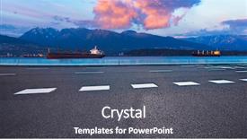  Presentation with vancouver - Slide deck having bulk carrier - freighters stop at the bay background and a dark gray colored foreground