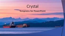  Presentation with vancouver - Presentation design with bulk carrier - freighters stop at the bay background and a lemonade colored foreground
