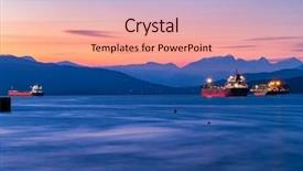  Presentation with vancouver - Colorful presentation theme enhanced with bulk carrier - freighters stop at the bay backdrop and a coral colored foreground