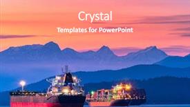  Presentation with vancouver - Audience pleasing presentation design consisting of bulk carrier - freighters stop at the bay backdrop and a coral colored foreground