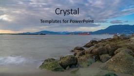  Presentation with bulk carrier - Colorful slide set enhanced with bulk carrier - freighters stop at the bay backdrop and a light blue colored foreground