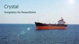  Presentation with bulk - Presentation consisting of bulk carrier - ship at sea background and a sky blue colored foreground