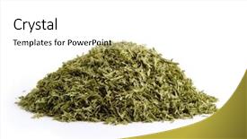  Presentation with bulk - PPT theme having bulk dried parsley petroselinum crispum flakes background and a white colored foreground