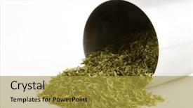  Presentation with bulk - Beautiful slide deck featuring bulk dried parsley petroselinum crispum flakes backdrop and a gold colored foreground