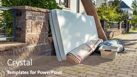  Presentation with waste management - PPT theme having bulk-garbage-day-concept-miscellaneous and a coral colored foreground