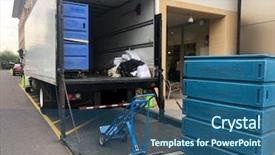  Presentation with bulk - Slide set consisting of bulk laundry being loaded onto background and a ocean colored foreground