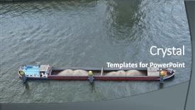  Presentation with bulk - Presentation having bulk material ship from above background and a gray colored foreground