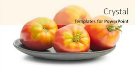  Presentation with heart - Presentation design with bull-heart-tomatoes-isolated background and a blonde colored foreground